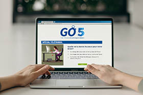 ordinateur portable illustrant l'application Go5
