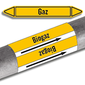Etiquettes adhésives de marqueur de tuyauterie Gaz