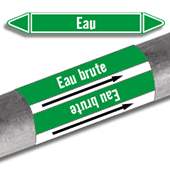 Préventimark _ Etiquettes adhésives de marqueur de tuyauterie Eau Marqueur de tuyauterie Eau-vert