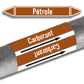 Préventimark _ Etiquettes adhésives de marqueur de tuyauterie Pétrole et dérivés Marqueur de tuyauterie Pétrole et dérivés - Marron