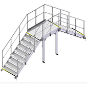 item Industrietechnik _ Escaliers, plateformes et garde-corps / Solutions modèles Passerelle composée de deux escaliers et une plateforme
